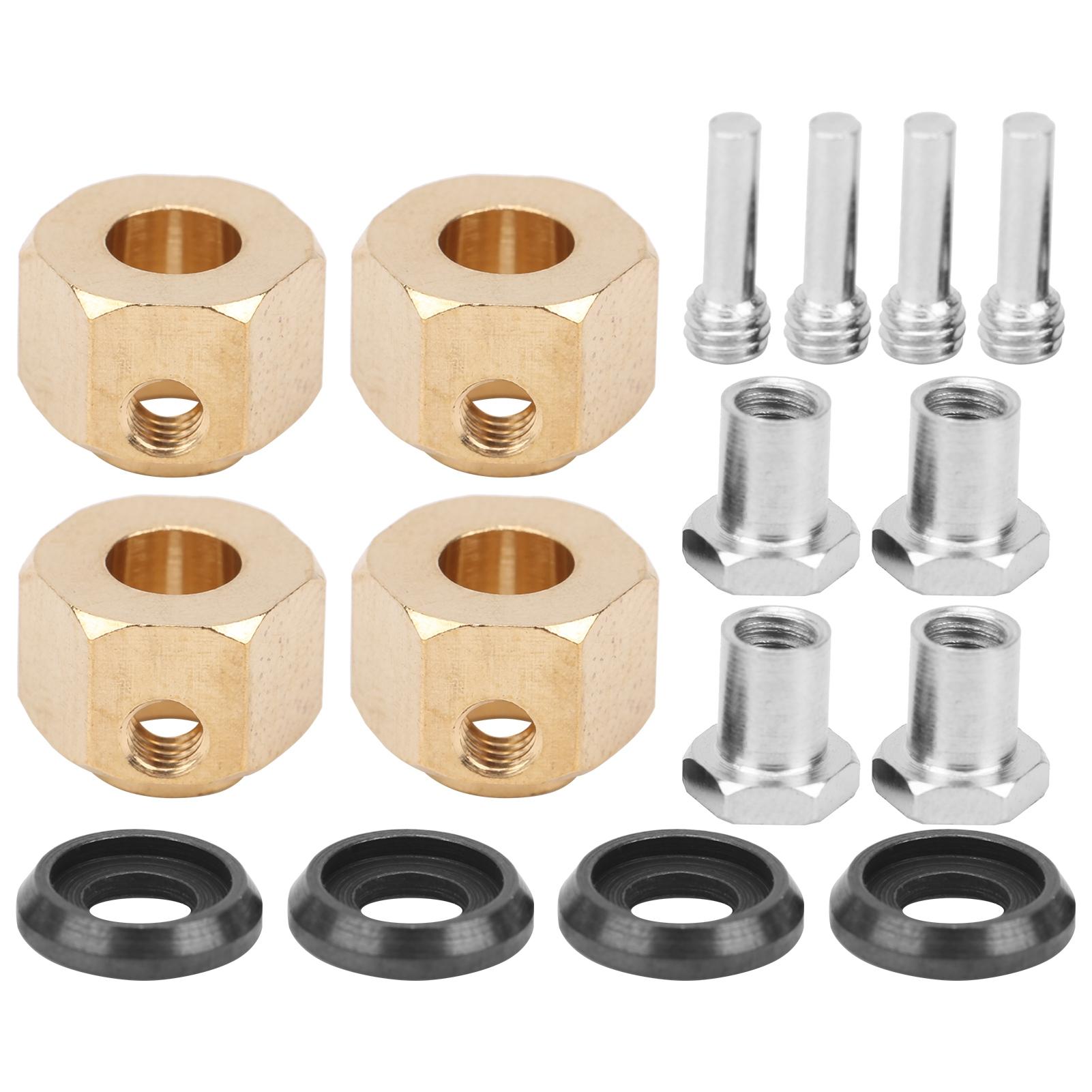 

4pcs Brass Combiner Wheel Hub Hex Adapter Fit for TRX4 TRX6 1 10 RC Car Model10mm