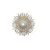 Japanisch & Koreanisch Sonnenblumen Perlen Strass Brosche Corsage – Damen Anti-Exposure Pin für Mantel/Pullover