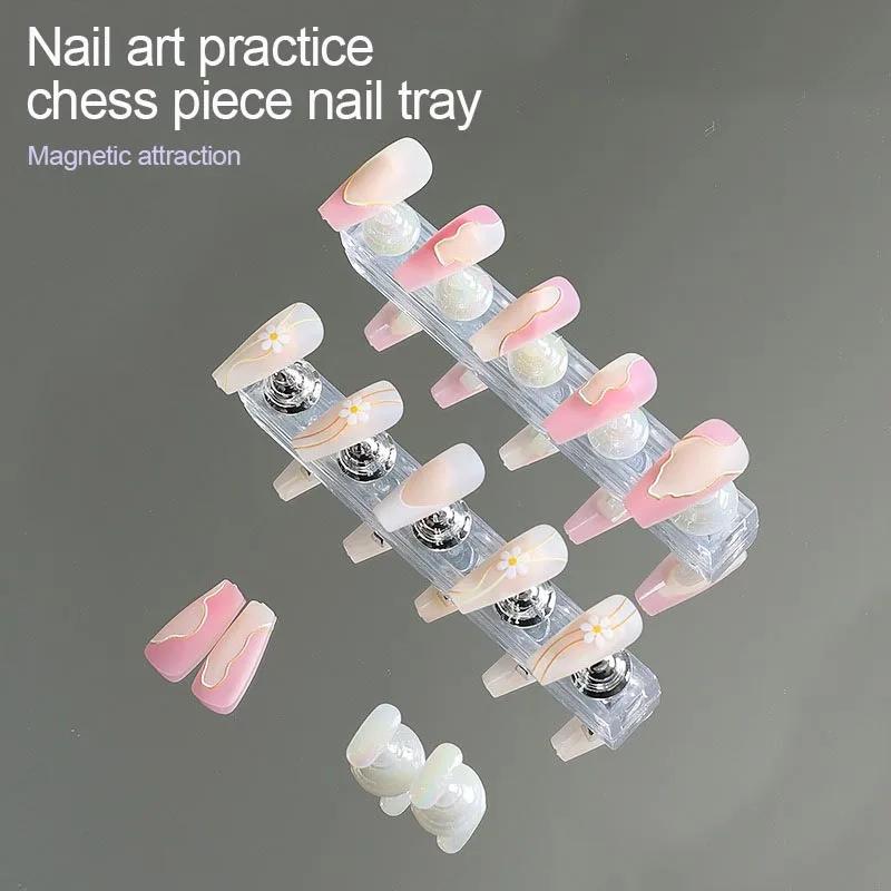 NEW 5pcs Magnetic Nail Stand Nail Display Tips Nail Polish Holder Stand Sample Nails Display Tools MJZSJ03