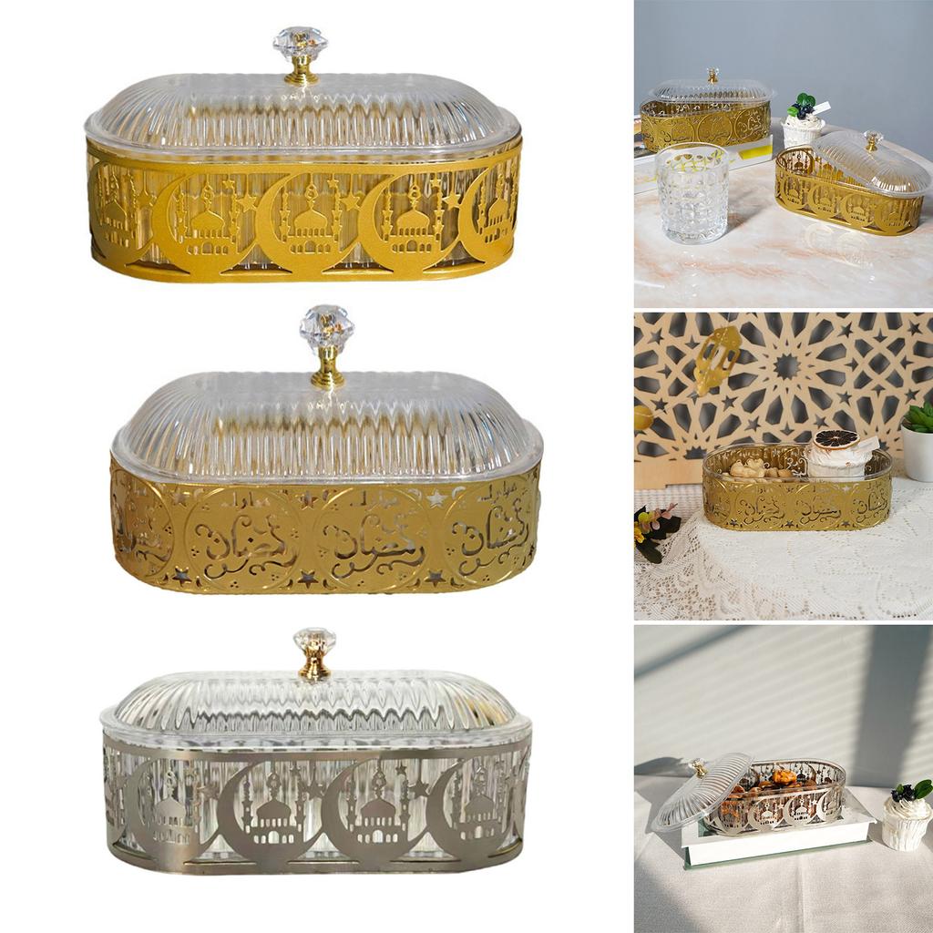 Dessert Tray for Ramadans Festival Decoration Desktop Snacks Candy Storage Box Serving Dish Muslims Party Supplies