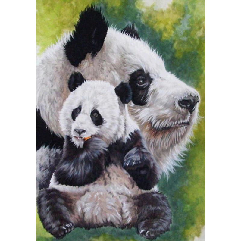 Vollständige 5D-Diamantmalerei zum Selbermachen, Tierfamilie, 3D-Diamantmalerei, runde Diamantmalerei, Stickerei