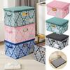 European Style Clothing Storage Sundries Organizer Printed Boxes with Lid Foldable Closet Bins for Clothes Toys Desktop Sundries