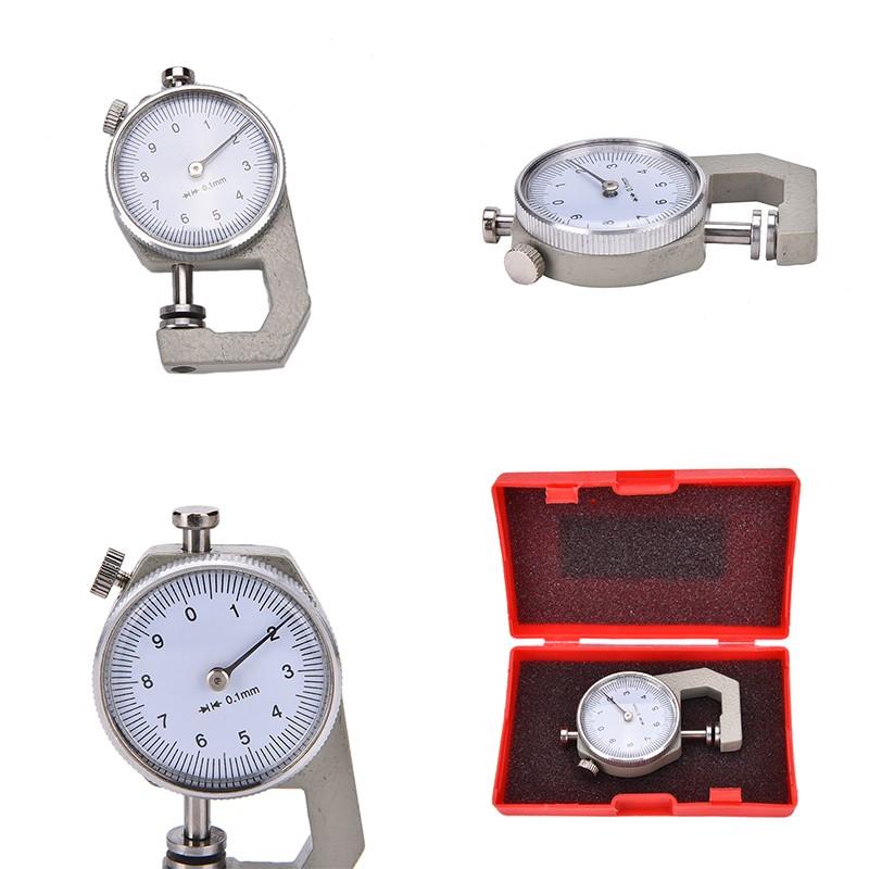 Leather Thickness Gauge Measuring Tools 0-10mm/0.1mm Dial Paper Meter Tester For Hollow Pipe Or Circular Tube Caliper Aluminum