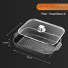 NuFeng Rectangular Grilled Fish Pan with Glass Lid