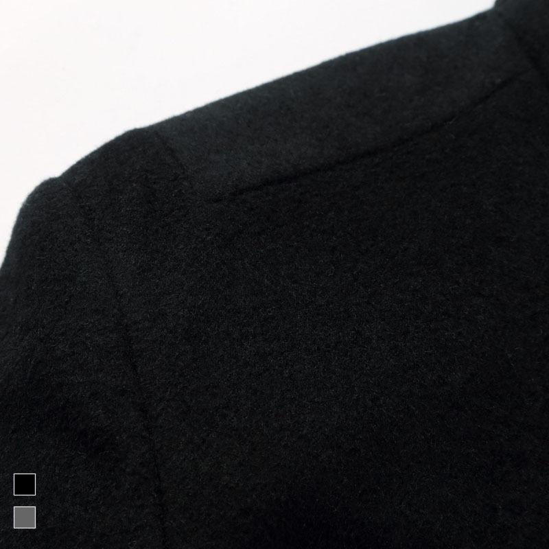 Autumn and Winter Men's Woolen Coat Fashion Monk Collar Woolen Trench Coat Men's Cotton Thickened Woolen Coat