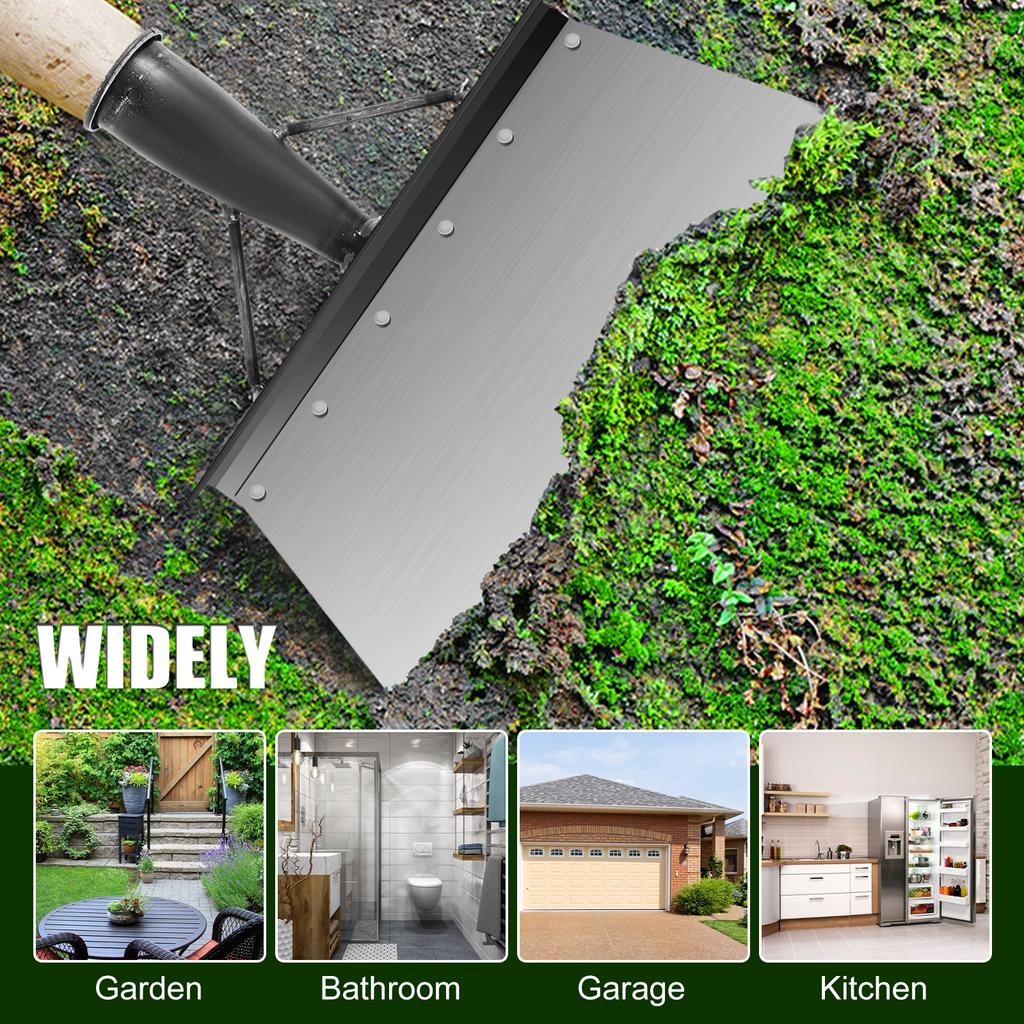 2Pcs Multifunctional Cleaning Shovels Manganese Steel Garden Cleaning Flat Shovel Scraper for Grass Camping Weeding Planting