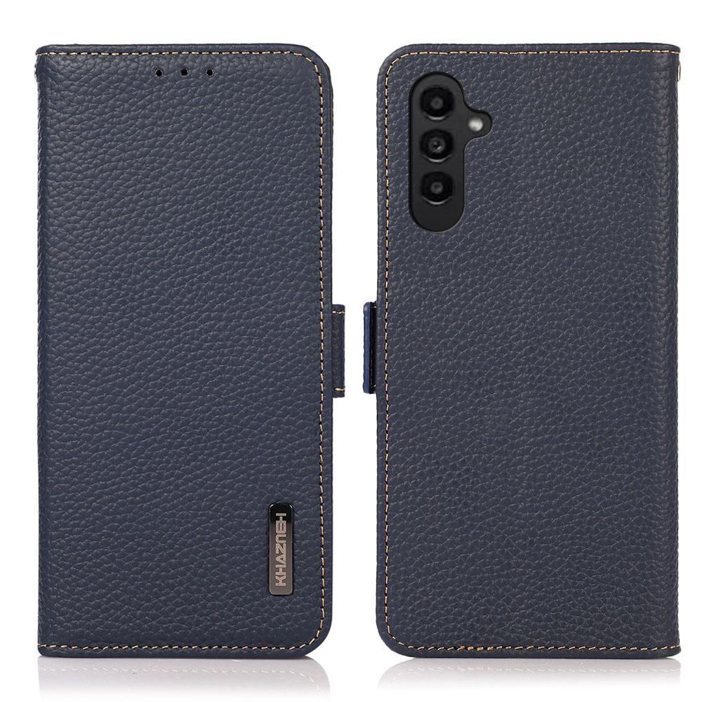 KHAZNEH for Samsung Galaxy A37 5G Phone Case Genuine Cow Leather Cover RFID Blocking