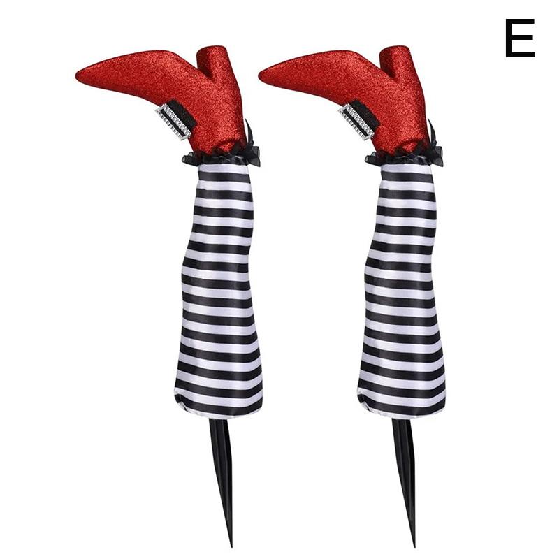 

1 пара украшений на Хэллоуин, украшение в виде ног злой ведьмы, перевернутые ноги злой ведьмы, ботинки, колышки, декор для двора, лужайки, улицы, сада E