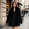 Autumn and Winter New Imitation Fox Fur Coat Suit Collar Thickened Imitation Fur Loose Coat