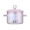 Pink Heart Glass Soup Pot