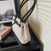 Commuter Shoulder Bag Contrast Color Tote Bag Women's Large Capacity Underarm Bag