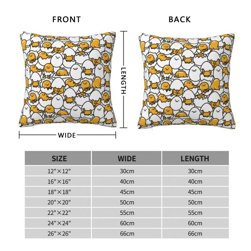 Aangepaste Anime Gudetama Cartoon Kussenhoes 40x40cm Zacht Luxe Sierkussen Woonkamer Decoratie