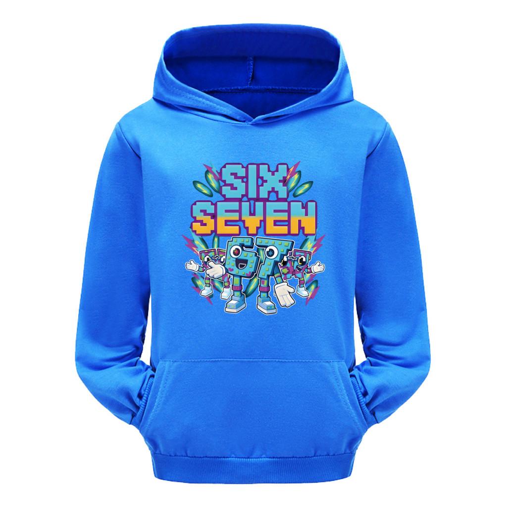 

5220 Дитячі хлопчики Дівчата Вкрасти Brainrot 67 Шість Сім Принтовані Повсякденні Толстовки з Довгими Рукавами Топ 130cm темно-синього кольору