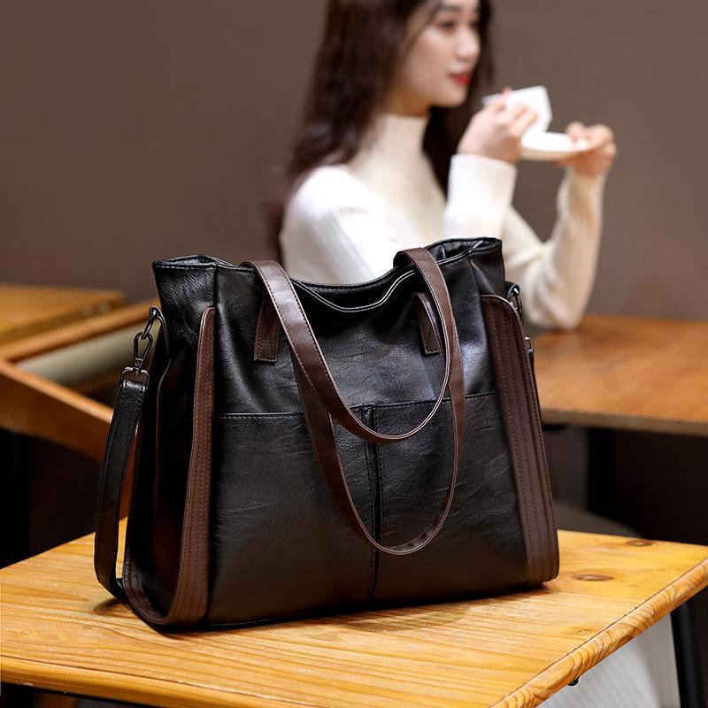 Large Capacity Handbag for Women Soft Leather Shoulder Width Crossbody Bag Retro Bucket Bag Handbag 2026 New Casual Shoulder Bag