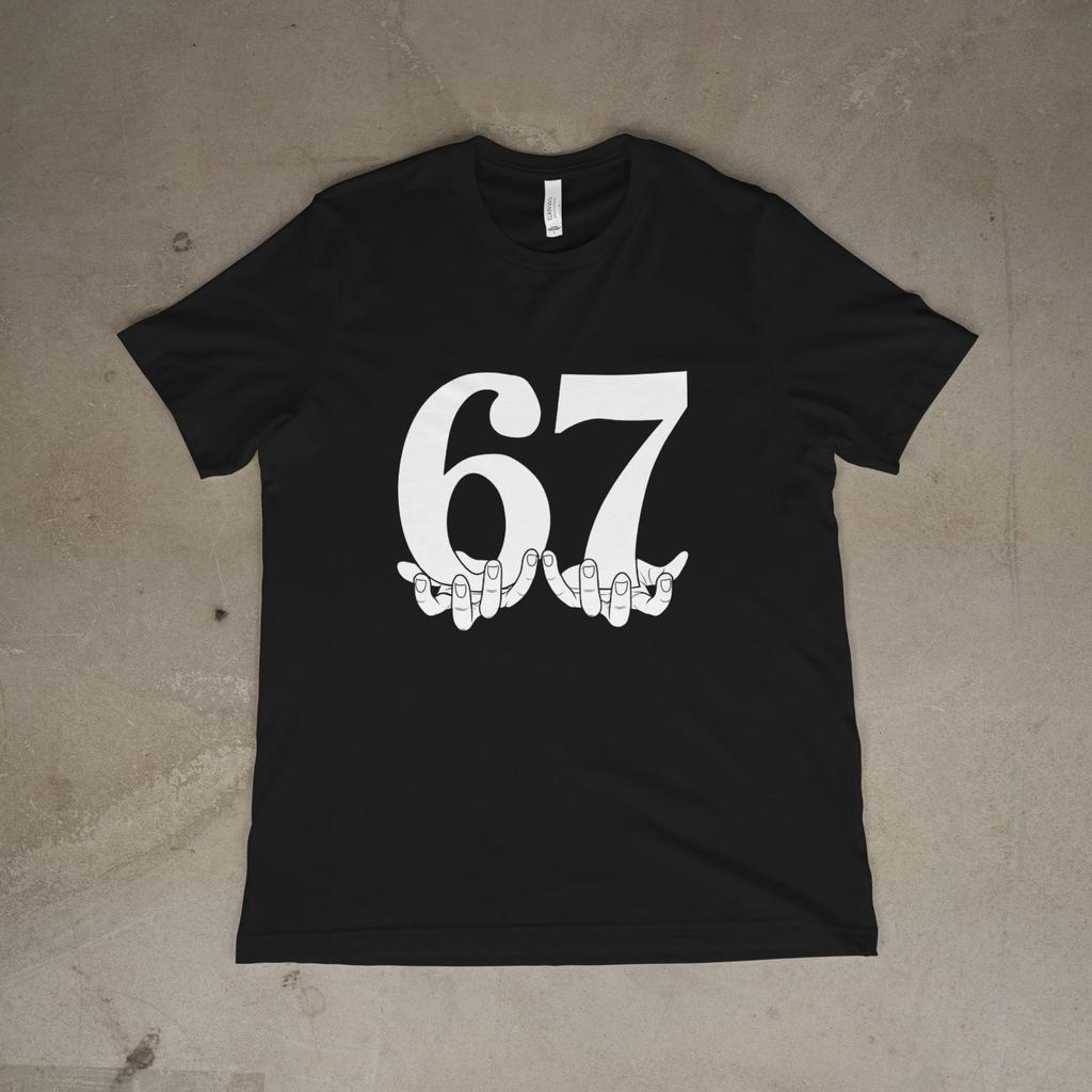 Funny 67 Meme Shirt | Hand Sign Graphic Tee | Trendy Unisex Streetwear
