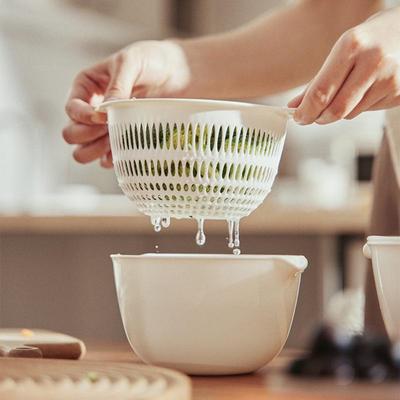 Compact Dual-Layer Drain Basket for Kitchen Sink - Perfect for Washing Fruits, Vegetables, and Rice
