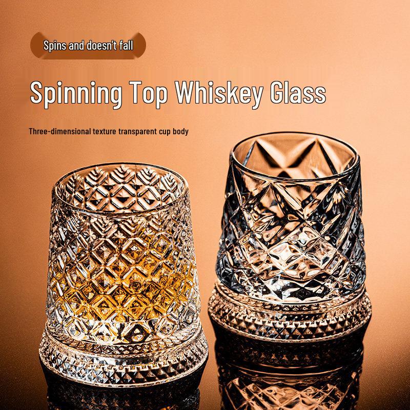 Crystal Spinning Whiskey Glass