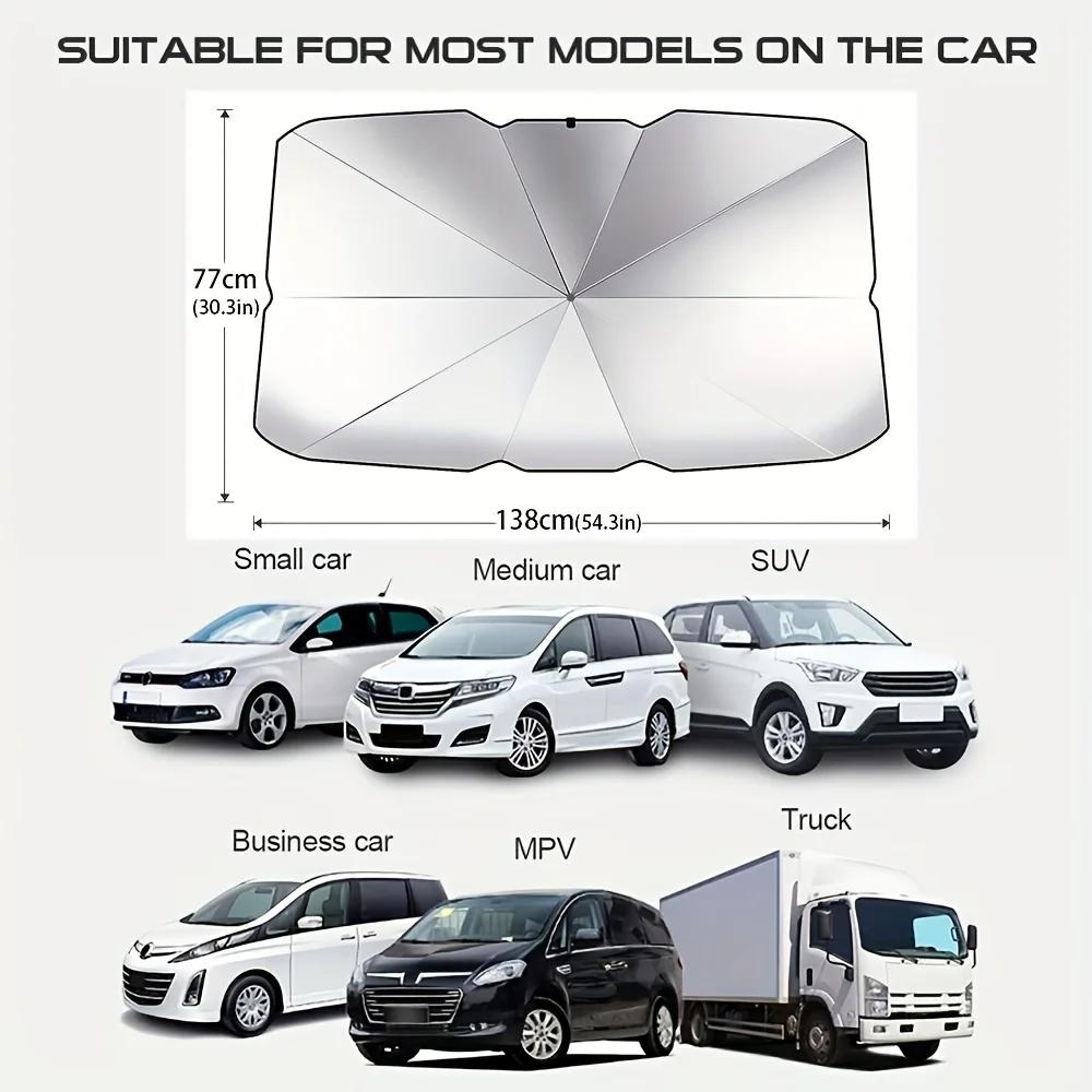 Car Sunshade Umbrella Windshield Folding Front Parasol Umbrella Type Sun Shade for Car Window Summer Sun Protection Accessories