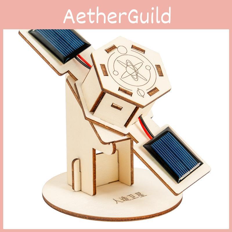 Simulated Wooden Artificial Satellite Assembly Model Children Puzzle Toy Set For Kids Learning