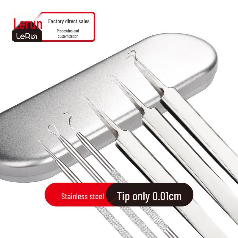 Blackhead Removal Needle and Tweezer Set for Acne and Pimple Extraction