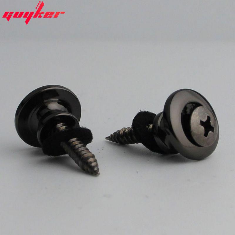 1 Set Guyker Strap Lock Button For Guitar And Bass Chromeblackgoldsmoky Color