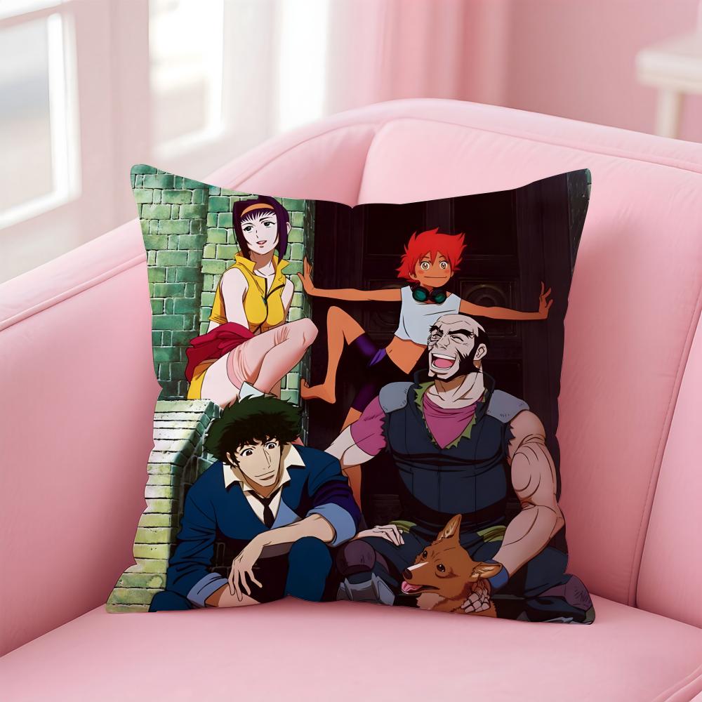 

CCowboy Bebop Cushion Cover Pillow Case Soft Friendly Fabric Concealed Zipper 30X30cm