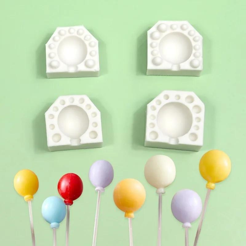2Pcs Lollipop Chocolate Molds Small Oval Balloon Shape Silicone Cake DIY Decorating Fondant Candy Moulds Baking Tools Bakeware