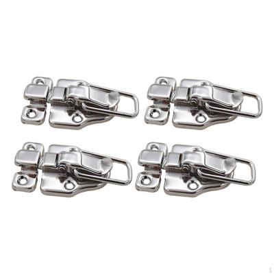 4 Stück Metall-Kippverschluss für Truhe/Koffer, großer Schlaufenverschluss, Loch mit 5 mm Durchmesser, Größe 39 x 59 mm