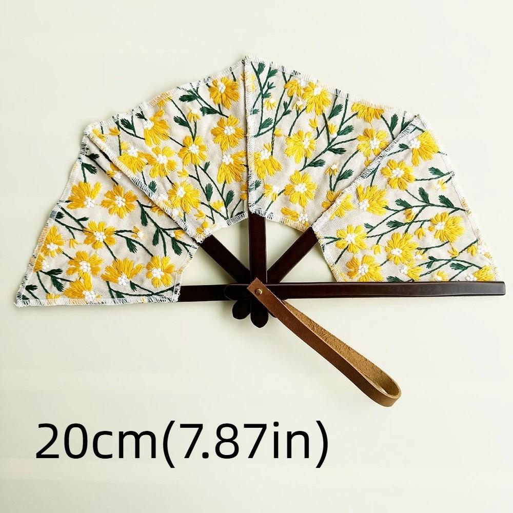 Hand Fan Embroidered Spanish Folding Fan Hanging Multipurpose Handmade Fan Portable Vintage Hand Cranked Fan Traditional Events