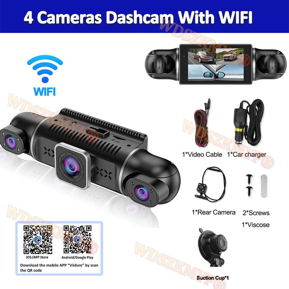 

NEW 4lENS WIFI APP Control 1080P Car DVR 360 Degrees Video Recorder Dash Cam 24h Parking monitor Night Vision Rear View camera no card