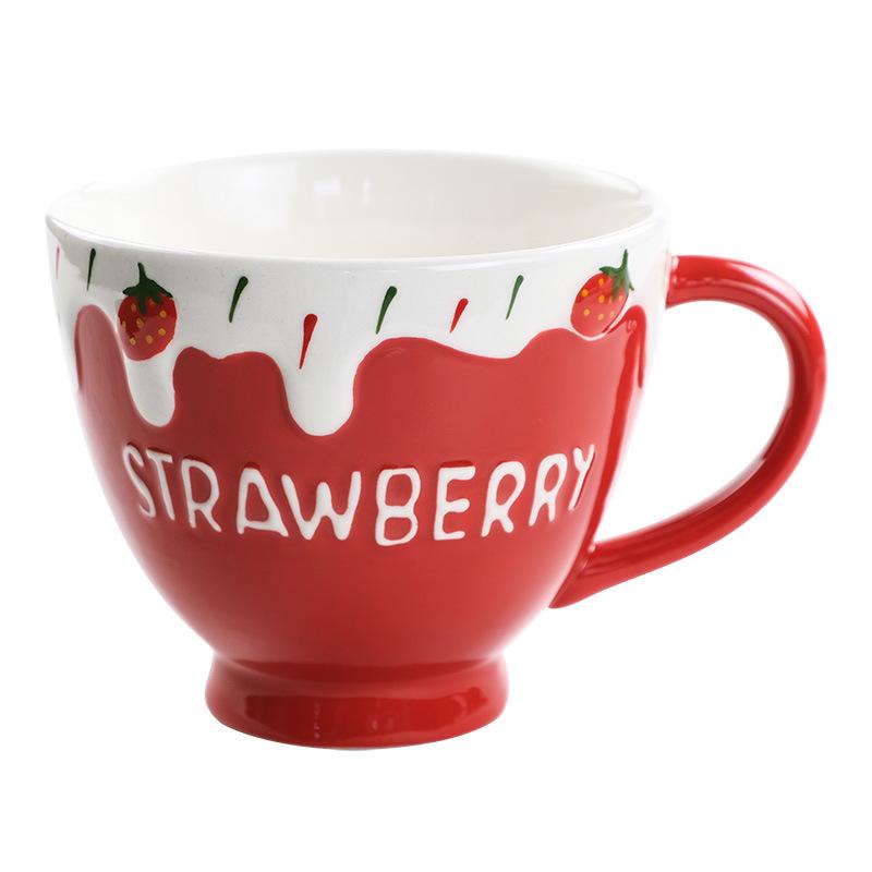 Ins wind cups ceramic coffee mugs large-capacity office cups high-value girls breakfast cups home.