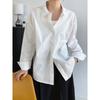 LUXI Autumn 60s Cotton Women's Casual Long Sleeve Shirt - Simple Loose Outerwear 319