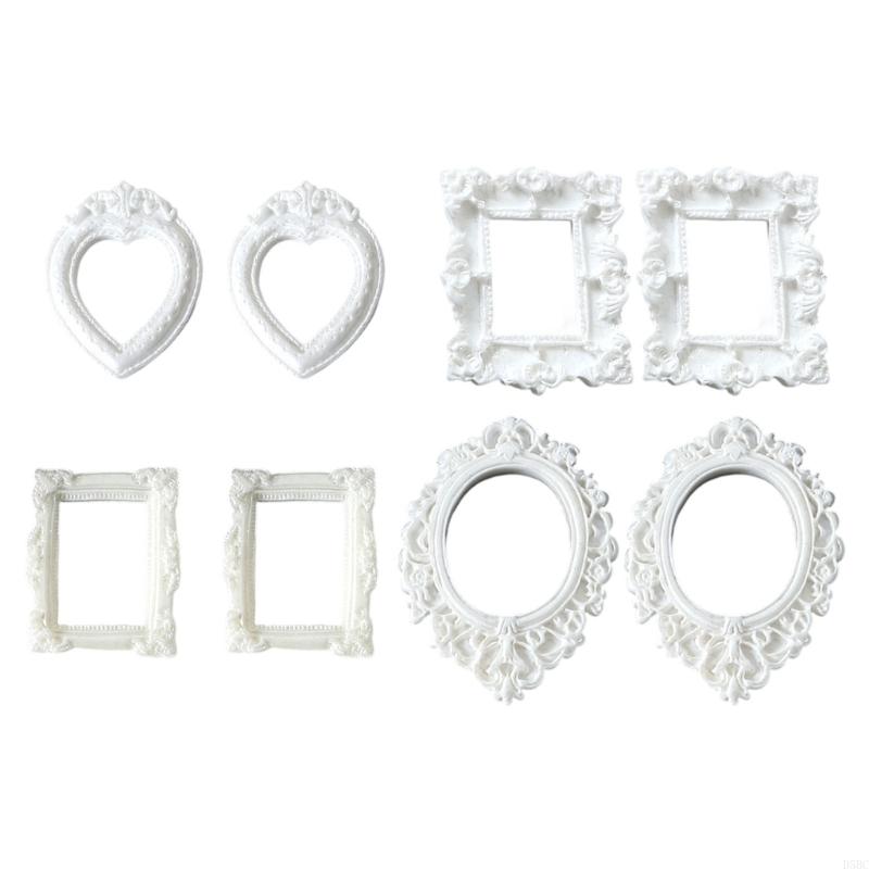  8PCS Artistic Baroquely Styles Decorative Photo Frame Figure for Photography Backdrop Decors Jewelry Making Accessories