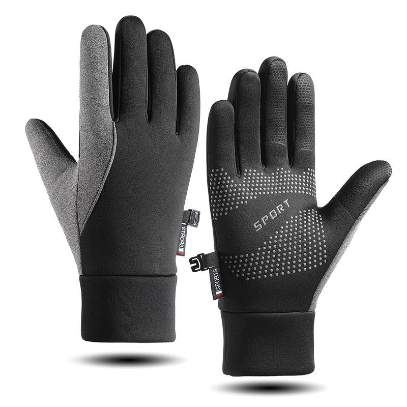 Men's Winter Touchscreen Outdoor Gloves - Velvet Lining, Non-Slip, Waterproof, Windproof for Cycling, Skiing, and Mountaineering.