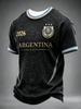 2026 Argentina Fans Football Training T-Shirt - 3D Print - Fashionable, Comfortable and Breathable - Family Clothing