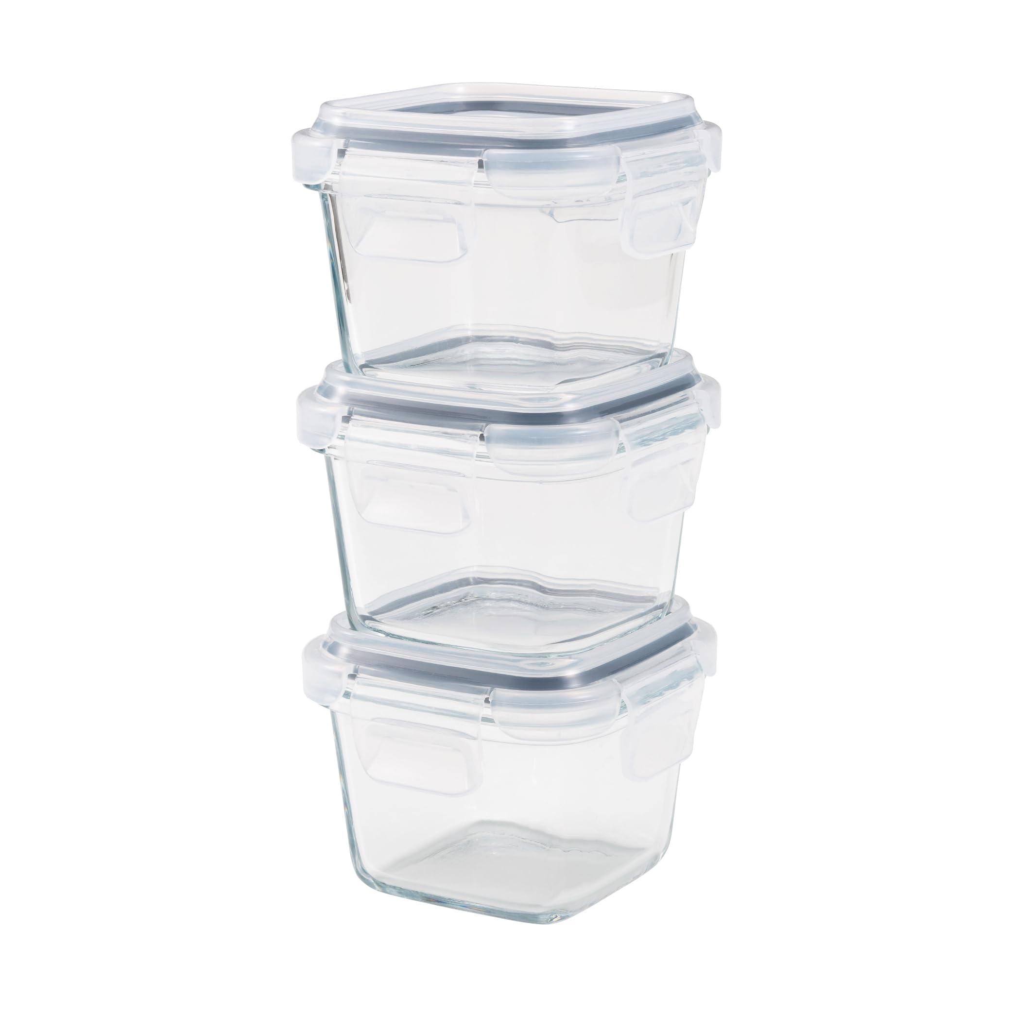 

CB Japan Glass Storage Container 180ml Square Set of 3 Prepared Food Freezer Microwave Safe Dishwasher Safe Boiling Water Disinfection Safe Glass Mini