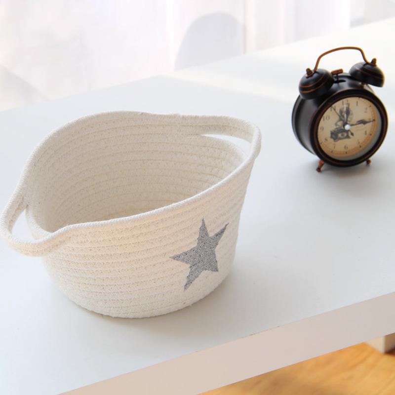 Household Items Cotton Woven Finishing Basket Nordic Five-pointed Star Cotton Rope Storage Box