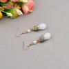 Retro Cloisonné Kingfisher Feather Flower Hat Earrings