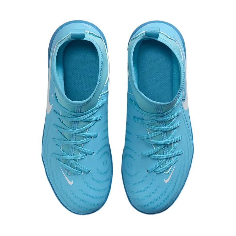 Nike Phantom Luna 2 Soft And Comfortable Slip Resistant Abrasion Resistant Mid top Kids' Soccer Shoes Blue FJ2607-400