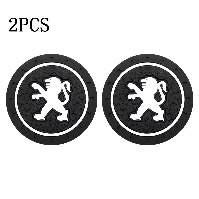 

2026 Hot Car Sticker Car Anti-slip Coaster Car Styling Water Cup Holder Logo Pad Mat Interior Accessories For Peugeot 308 207 40