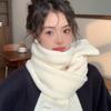 New Red Arctic Fleece Knitted Scarf Men's and Women's Winter Christmas Student Couple Thickened Wool Scarf Korean