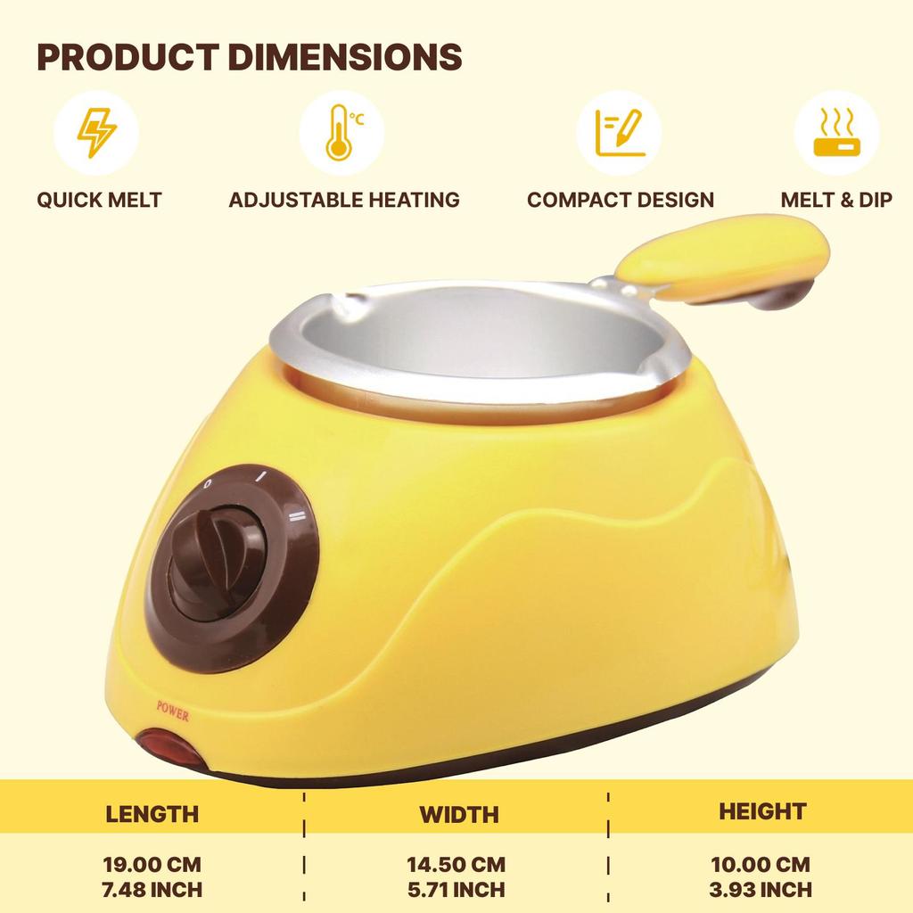 MultiOutools Mini Elektryczny Zestaw do Fondue z Widelczykami do Maczania, Garnek do Fondue do Rozpuszczania Czekolady i Cukierków, akcesoria kuchenne