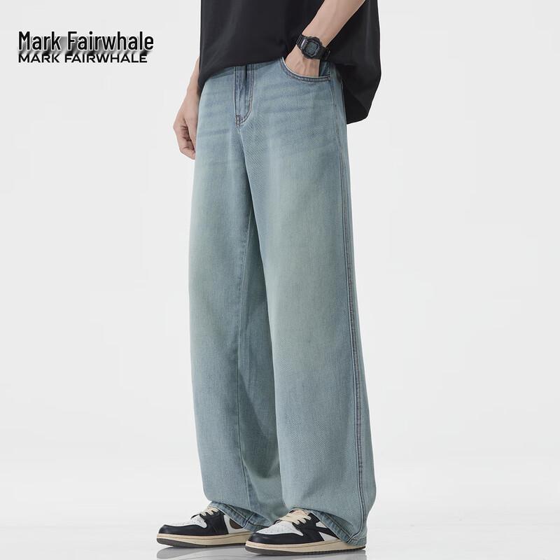 Mark Fairwhale Men's Tencel Lyocell Loose Straight Jeans