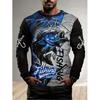 women o neck long sleeve 3d print t shirt