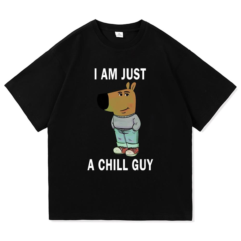 Ich bin nur ein entspannter Typ T-Shirts Sommer Mode Männer/Frauen Ästhetisch Lustig Niedlich T-Shirt Hohe Qualität Cartoon Vintage Baumwoll T-Shirt