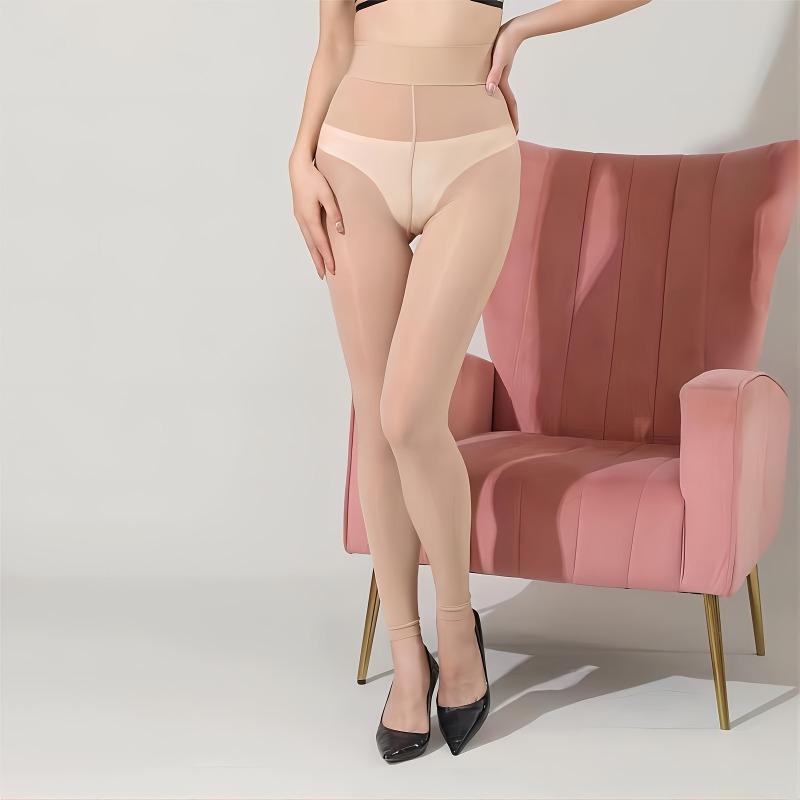 1 Piece Women'S Plus Size Sheer Tights Solid Color Plus Size Pantyhose High Waist Elastic Sexy Horse Oil Tights Leggings Pants