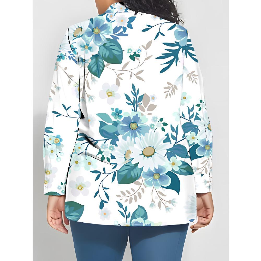 The New Large-size Women's Long-sleeved Shirt Is Versatile, Loose and Fashionable for Leisure Travel and Vacation. Button Lapel