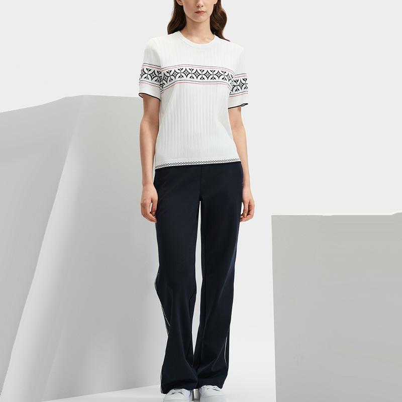 New FILA Knitted Sports Pants Women's Legend Blue F11W431605FNV