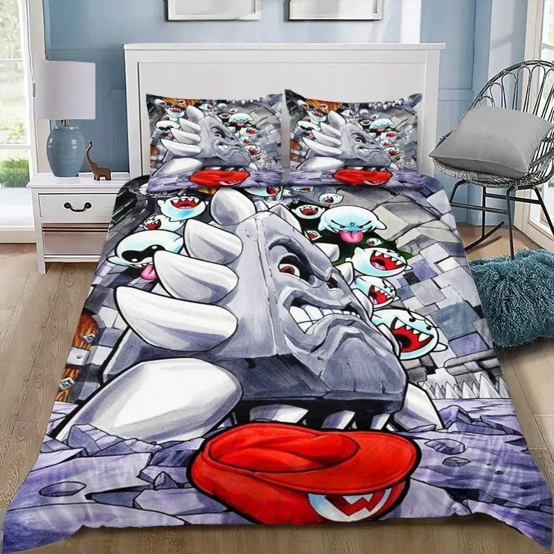 B-Boo Ghost Duvet Cover Pillowcase 3D Print King B-Boo Bedding Set Bedroom Bed Twin Full Queen Size for Kids Children Room gift