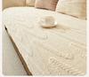 New Sofa Cushion Thickened Plush Sofa Mat Anti Slip Winter Keep Warm Sofa Cover Solid Color Wave Pattern Couch Cover Pillowcase